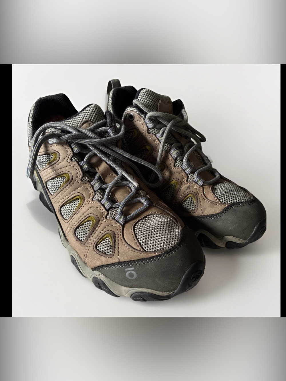 Oboz Sawtooth II Low Mens US 9W Hiking Shoes Green And Tan Lace-Up Waterproof